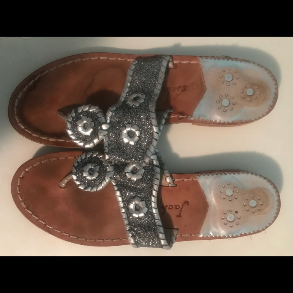 Silver sparkle Jack Rogers